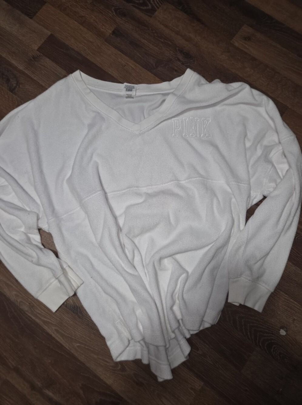 PINK Victoria's Secret White V-Neck Lightweight Pullover